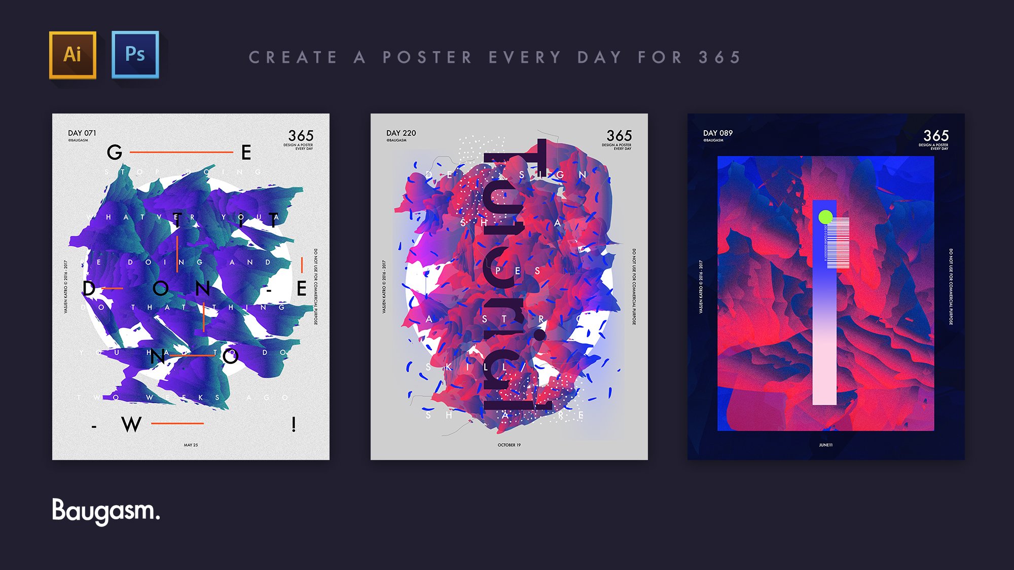 Baugasm™ Series #3 - Create an Abstract Poster with Gradient Shapes