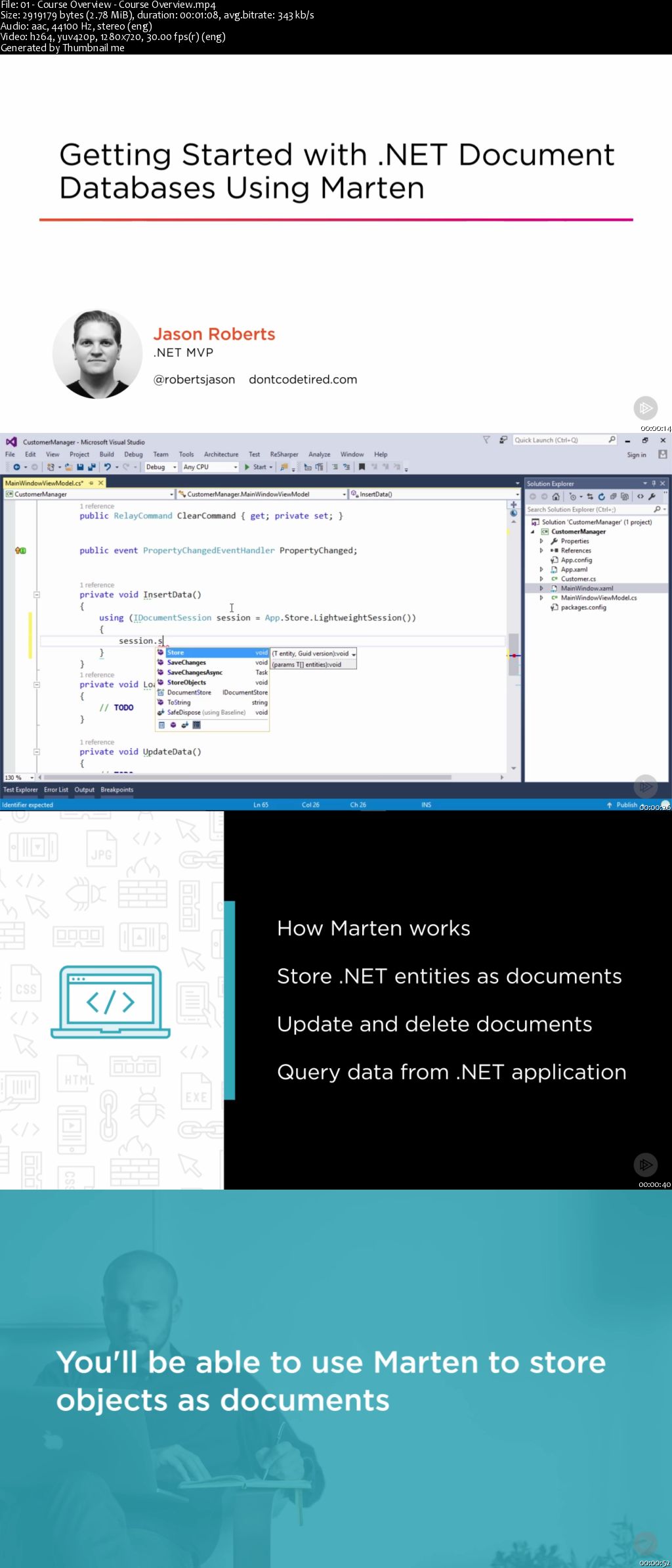 Getting Started with .NET Document Databases Using Marten (2016)