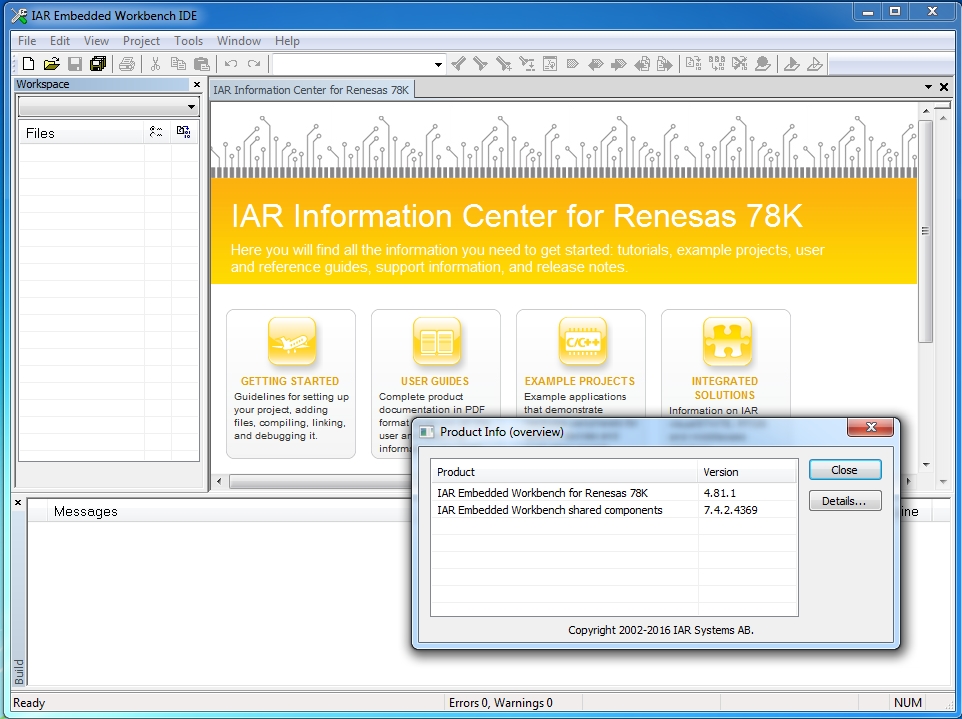 IAR Embedded Workbench for 78K version 4.81