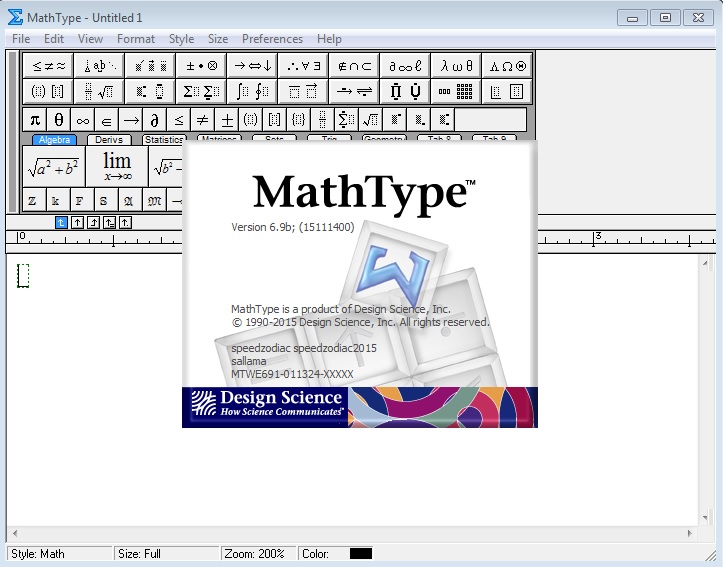 Design Science MathType 6.9b Build 15111400 + Portable