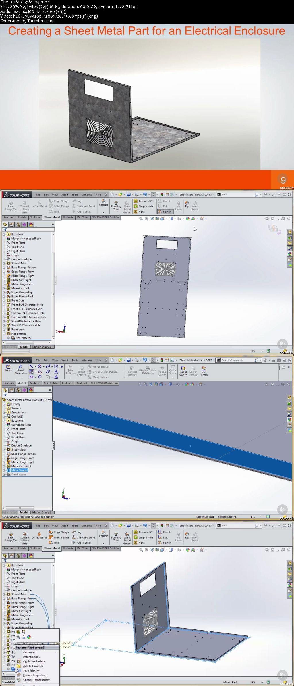  SOLIDWORKS Sheet Metal - Enclosure Part Design