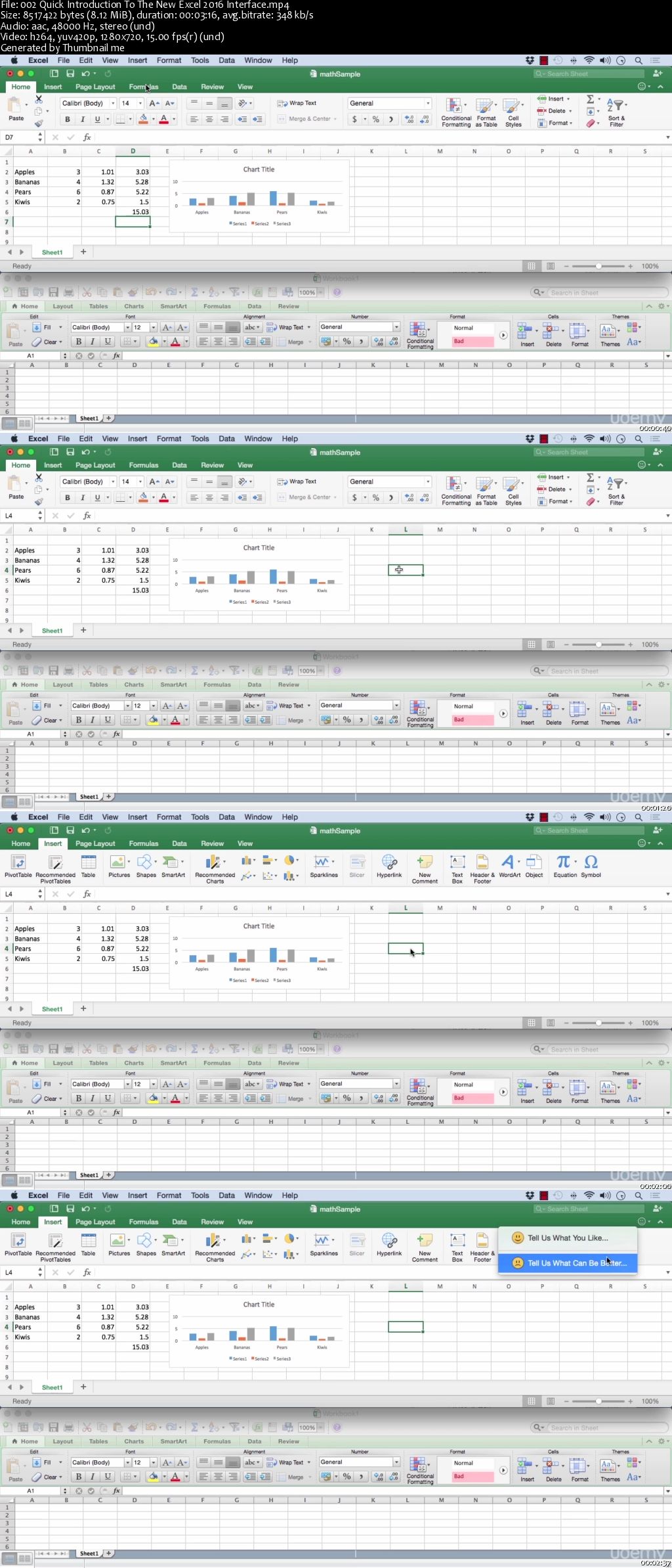 Learning Microsoft Excel 2016 for Mac