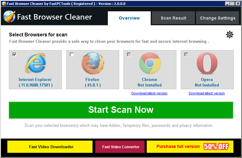 Fast Browser Cleaner 2.0