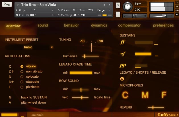 Fluffy Audio Trio Broz Solo Viola KONTAKT