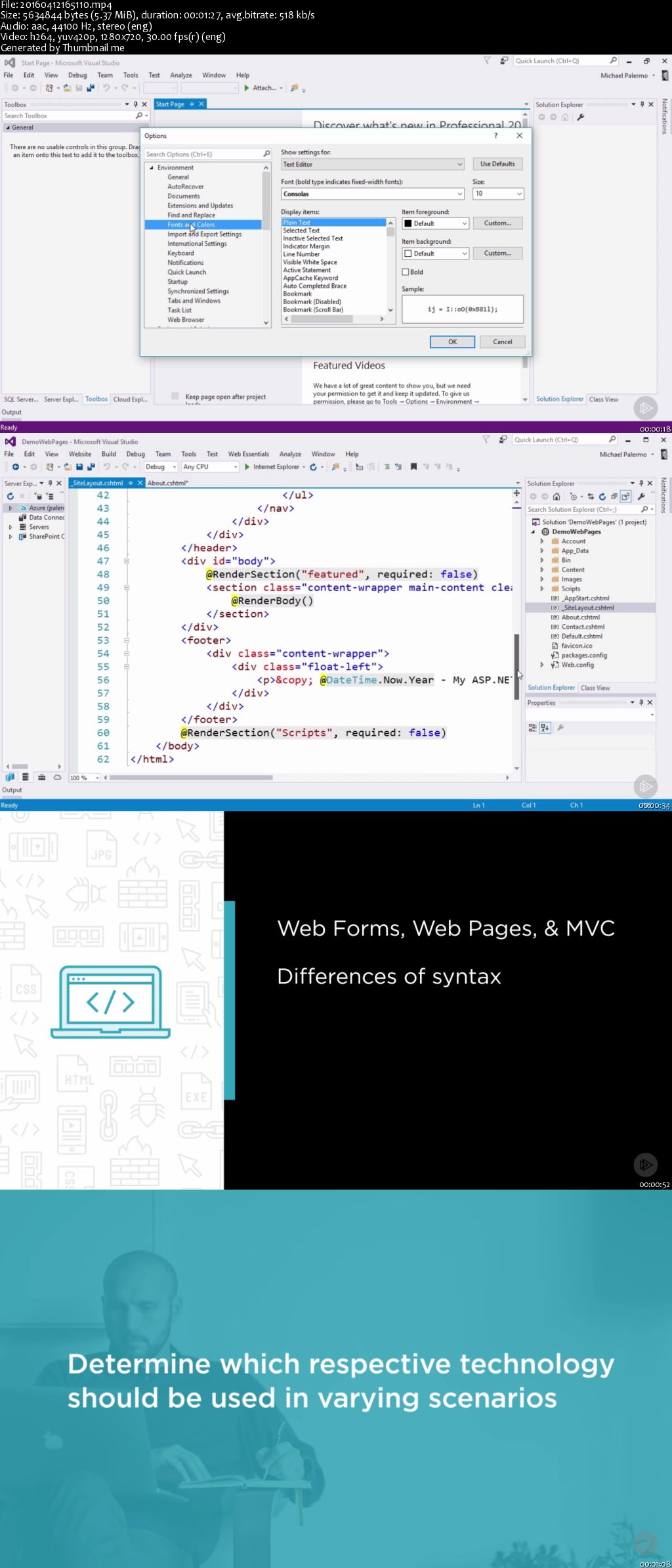 A Comparison of Microsoft Web Technologies