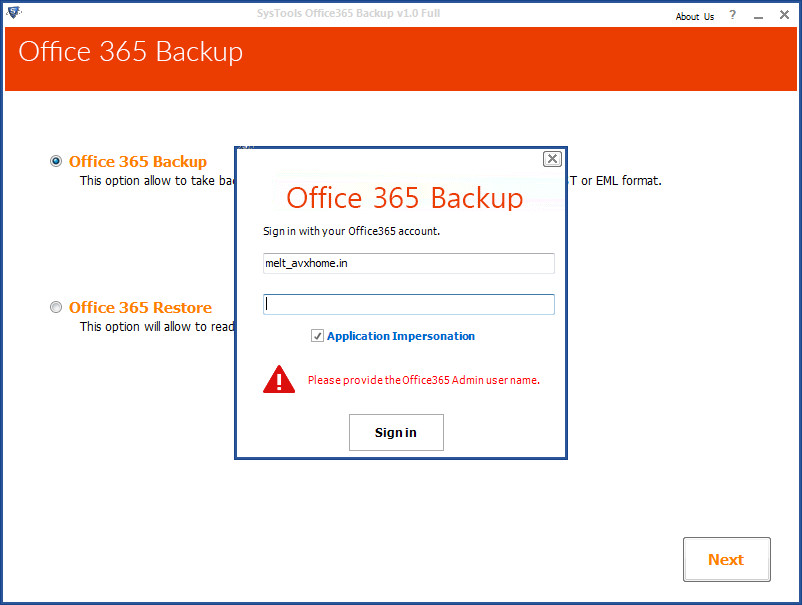 Office 365 Backup 1.0