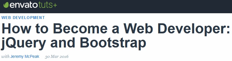 Tutsplus - How to Become a Web Developer jQuery and Bootstrap