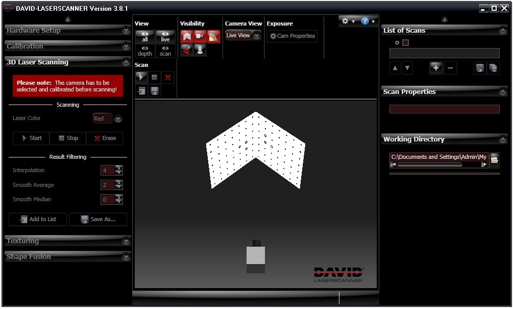 DAVID-Laserscanner Pro 3.8.1 Build 3777