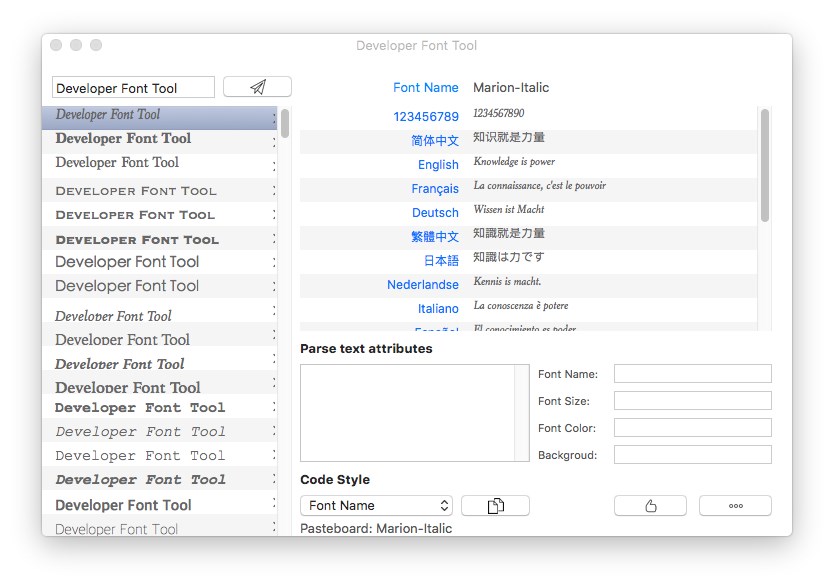 Developer Font Tool 10.2 Multilangual Mac OS X