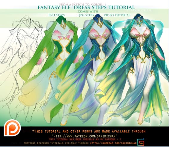 Fantasy Elf Dress Stey by Stey Tutorial Pack