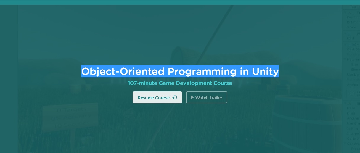 Object-Oriented Programming in Unity (2016)