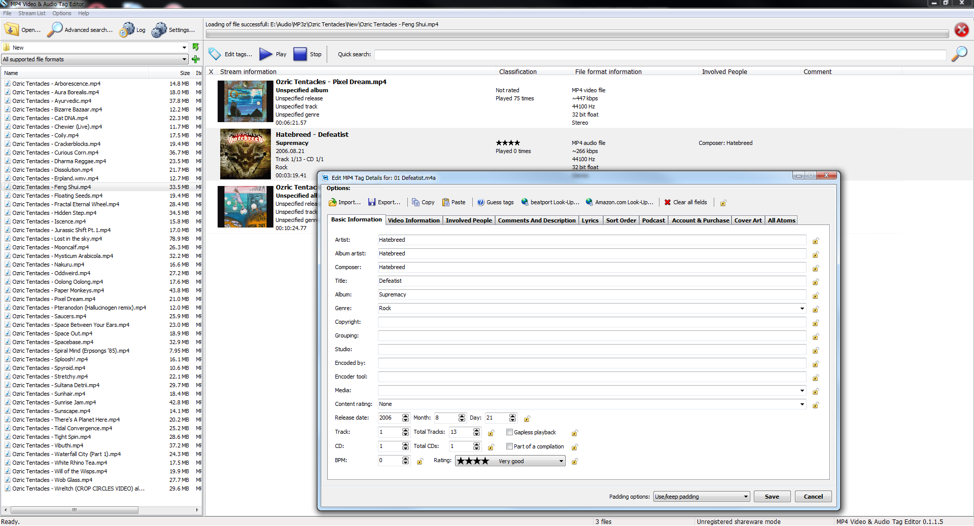 3delite MP4 Video and Audio Tag Editor 1.0.9.17