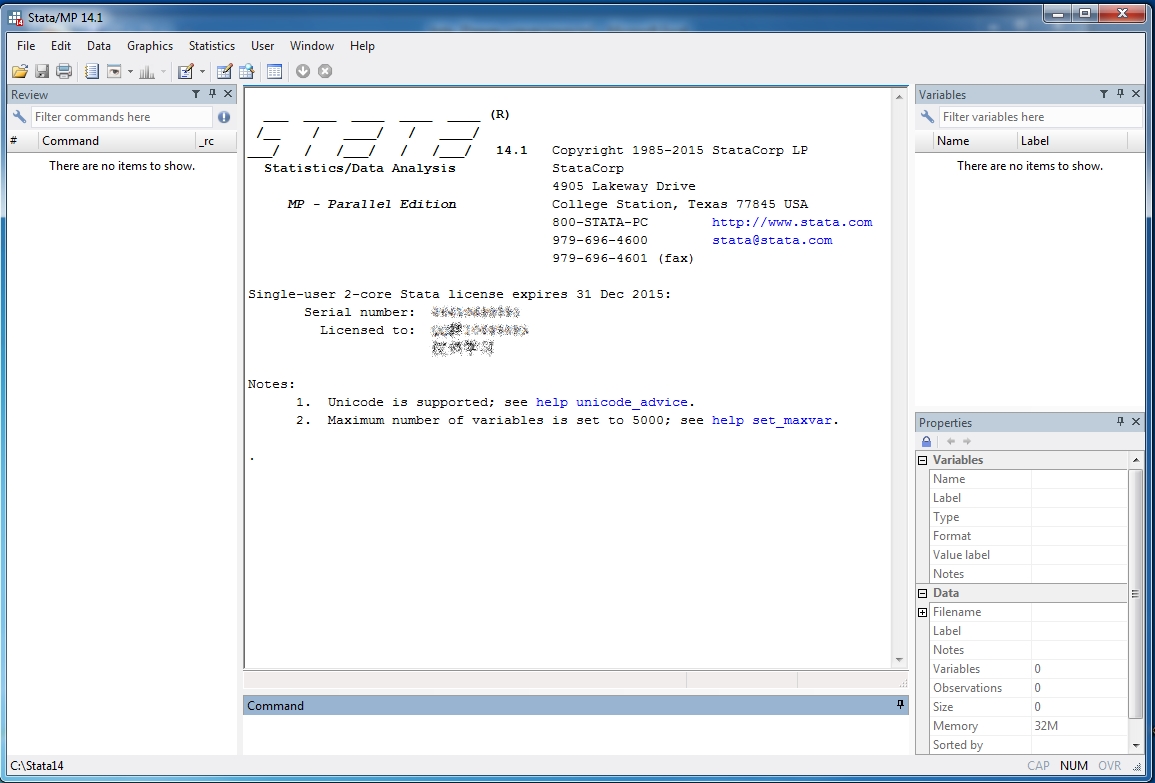 StataCorp Stata/MP 14.1