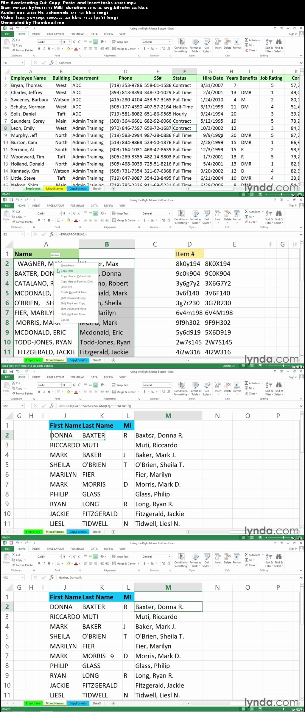 Lynda - Excel Tips (Updated 10 Nov 2015)