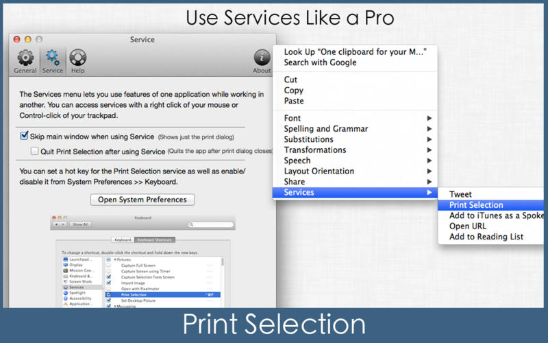 Print Selection 1.3.1 Mac OS X