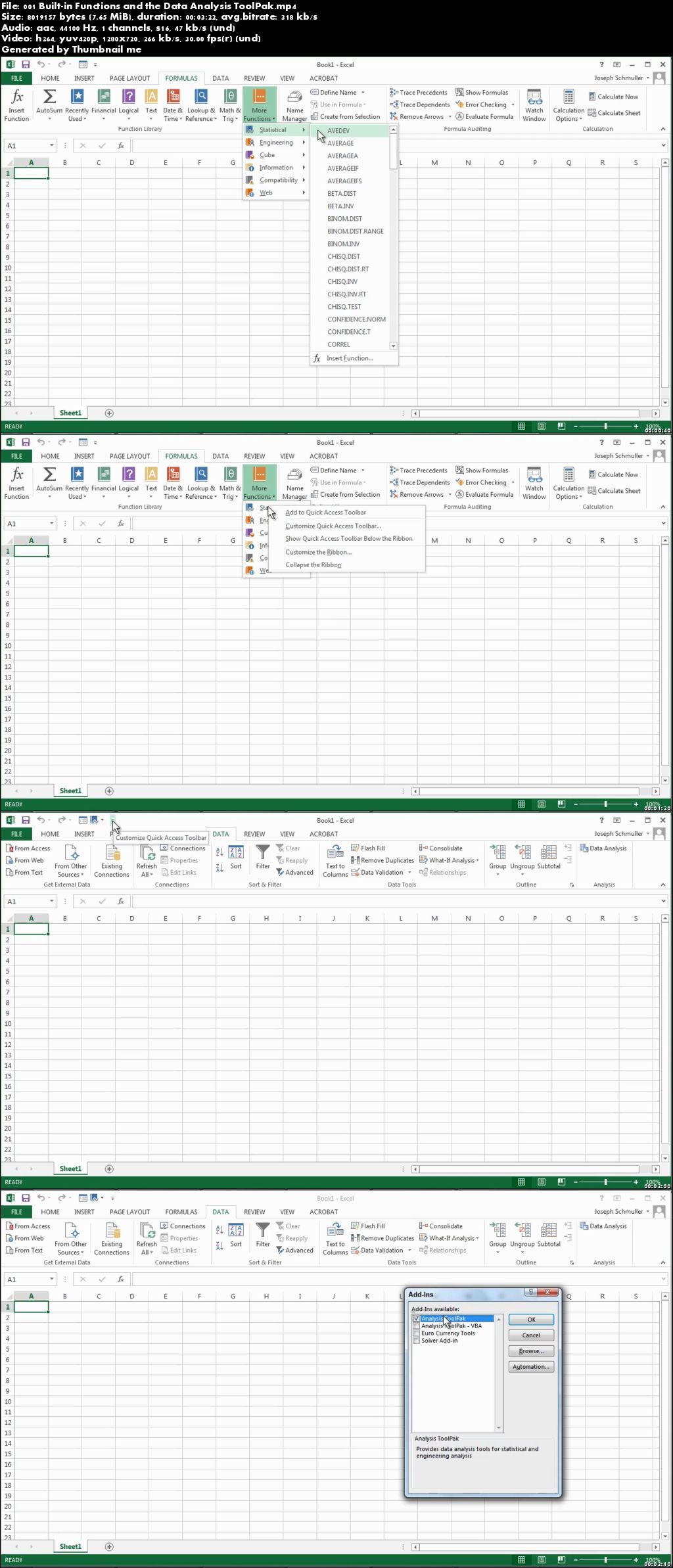 Statistical Analysis Excel 2013 Essentials