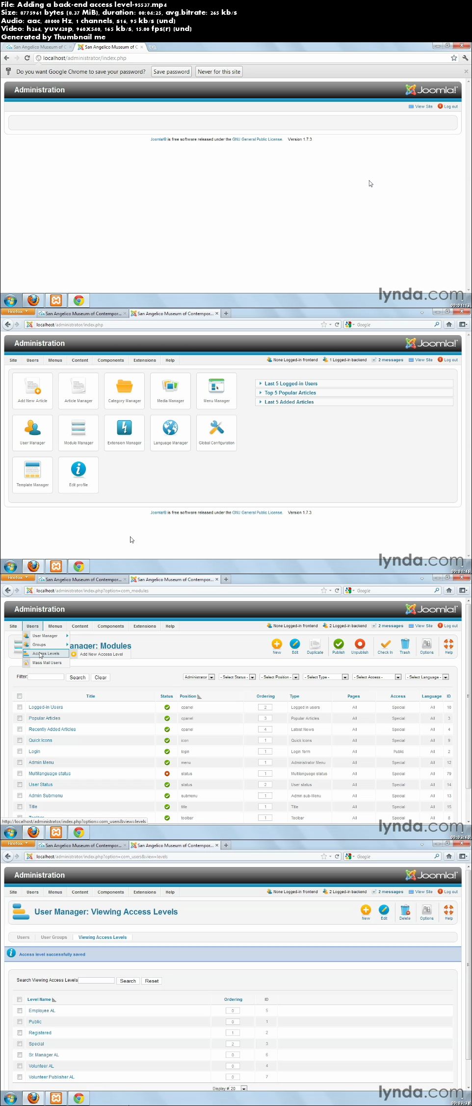 Lynda - Joomla! 1.7 and Joomla! 2.5: Access Control Lists in Depth