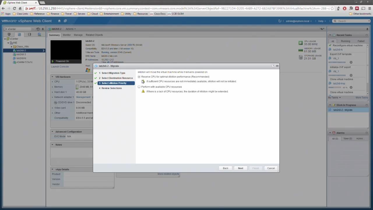 INE - Manage Virtual Machines Using vCenter Serve