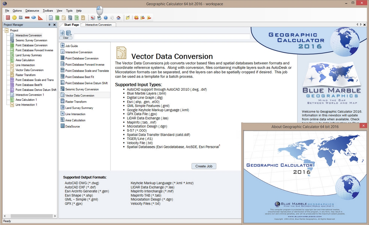 Blue Marble Geographic Calculator 2016