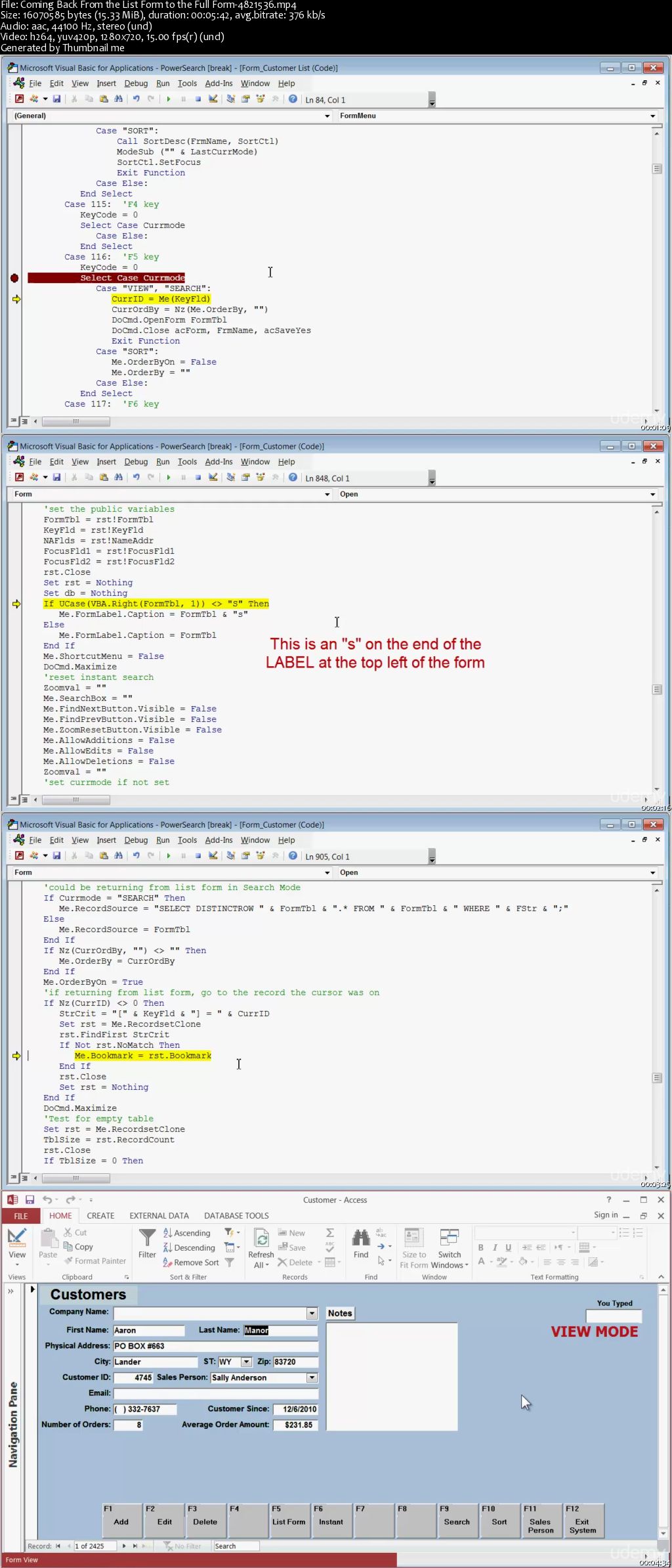 Access VBA Intermediate Prototype System & Export to Excel