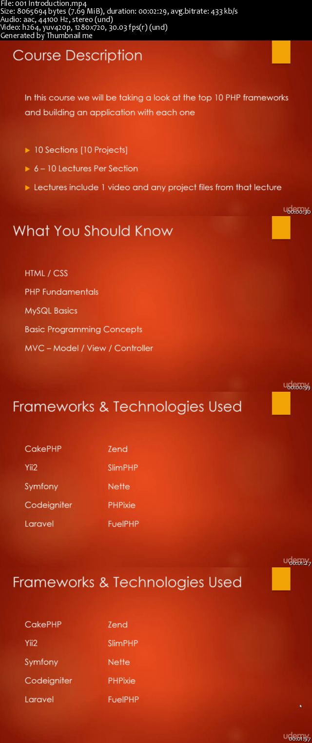 Learn Top Ten PHP FrameWorks By Building Projects