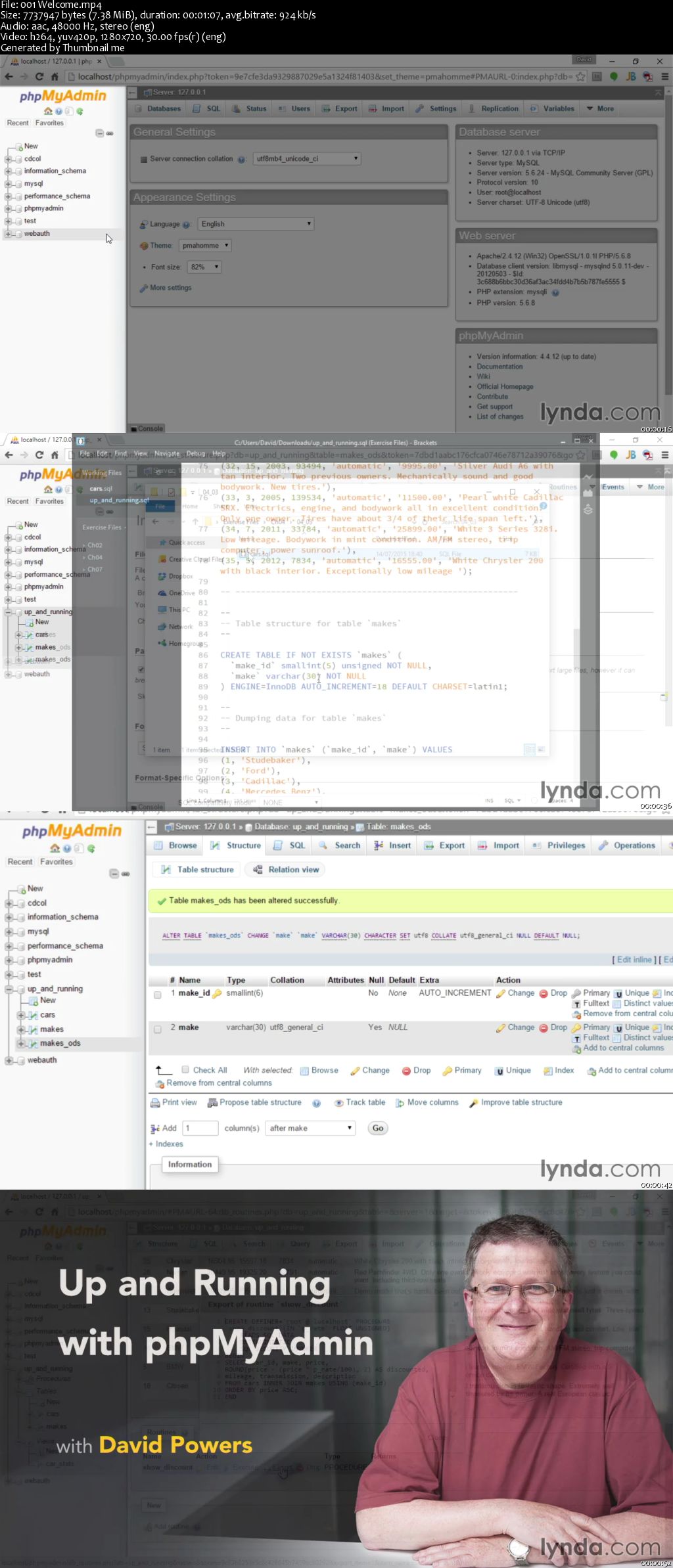 Lynda - Up and Running with phpMyAdmin (Updated Feb 16, 2016)