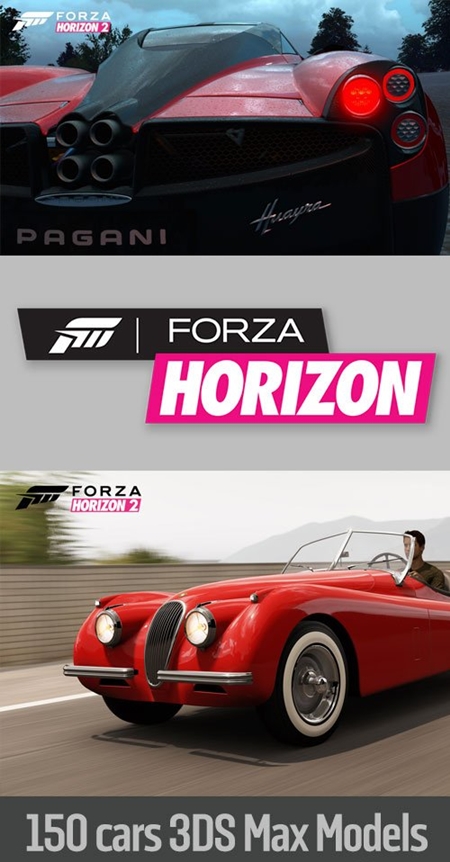 Forza Horizon 1 & 2 + Fast & Furious 150 Cars 3Dmax Models