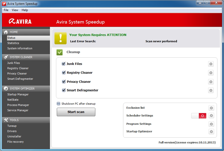 Avira System Speedup 1.2.1.8200