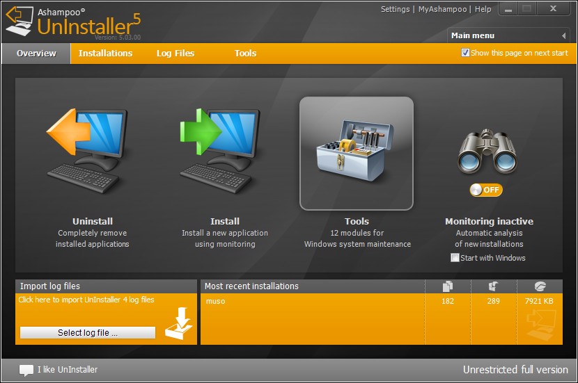 Ashampoo UnInstaller 5.03 DC.15.10.2013