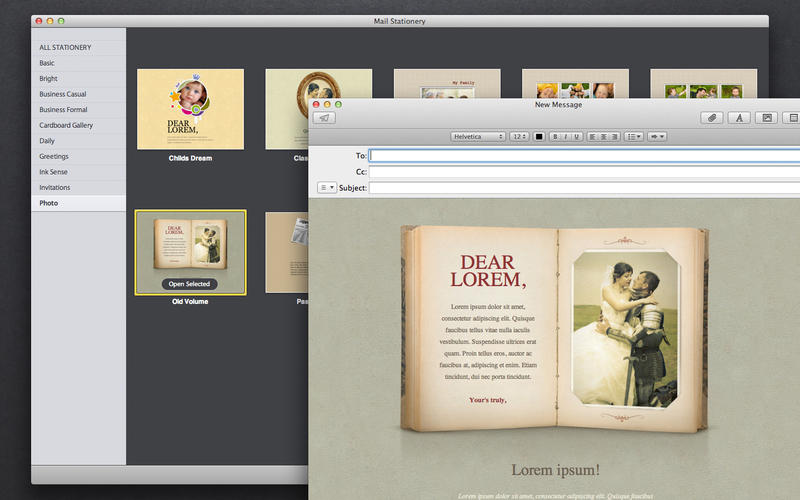 Mail Stationery v1.4 Mac OS X