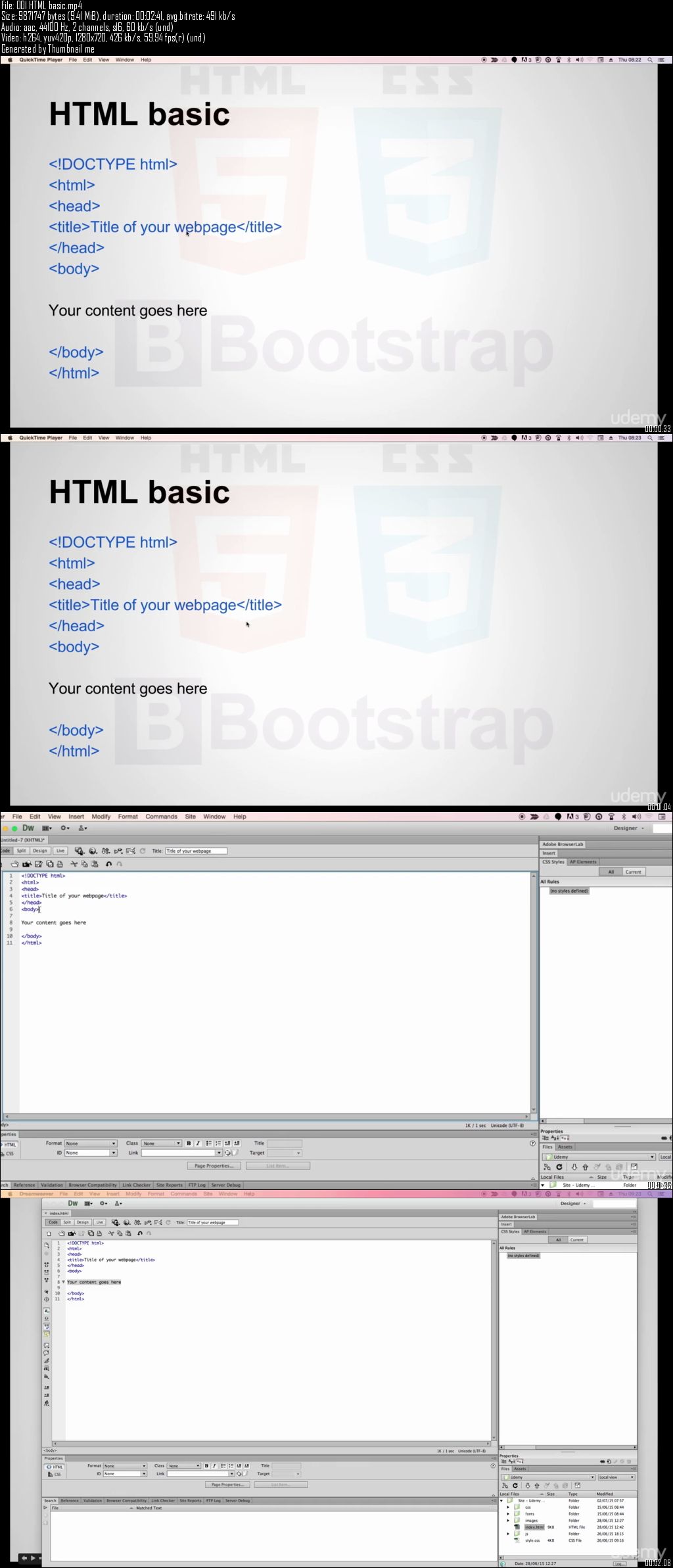 Udemy – HTML5, CSS3 & Bootstrap - How to Create a Responsive Website