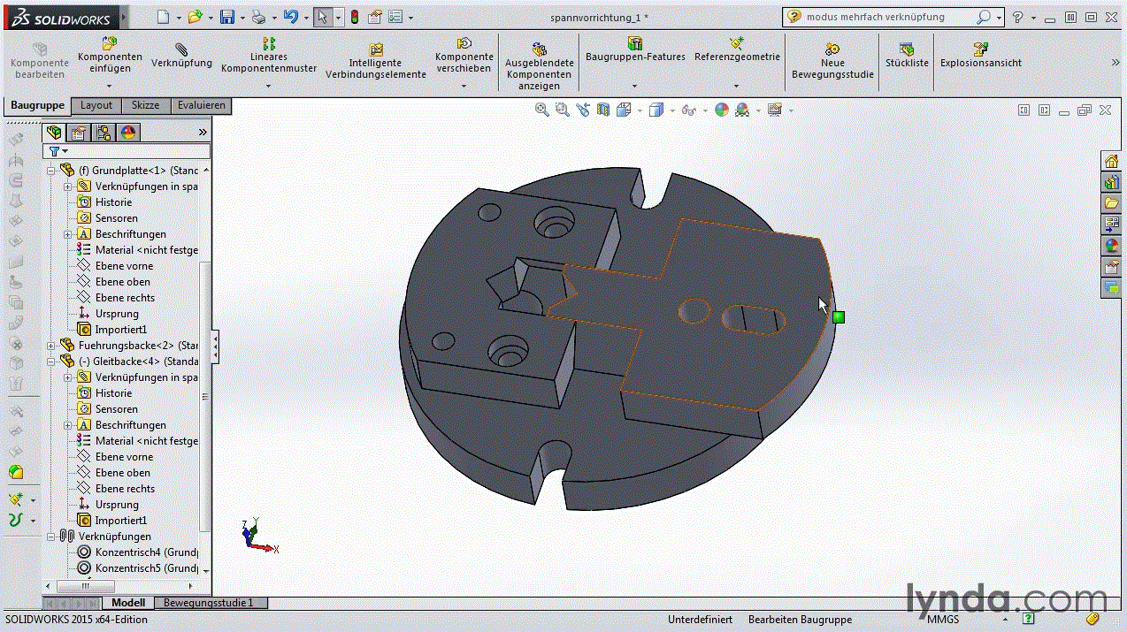 SOLIDWORKS – Baugruppen Konstruktion, Verknüpfung, Muster, Darstellung, Prüfung, Zeichnung