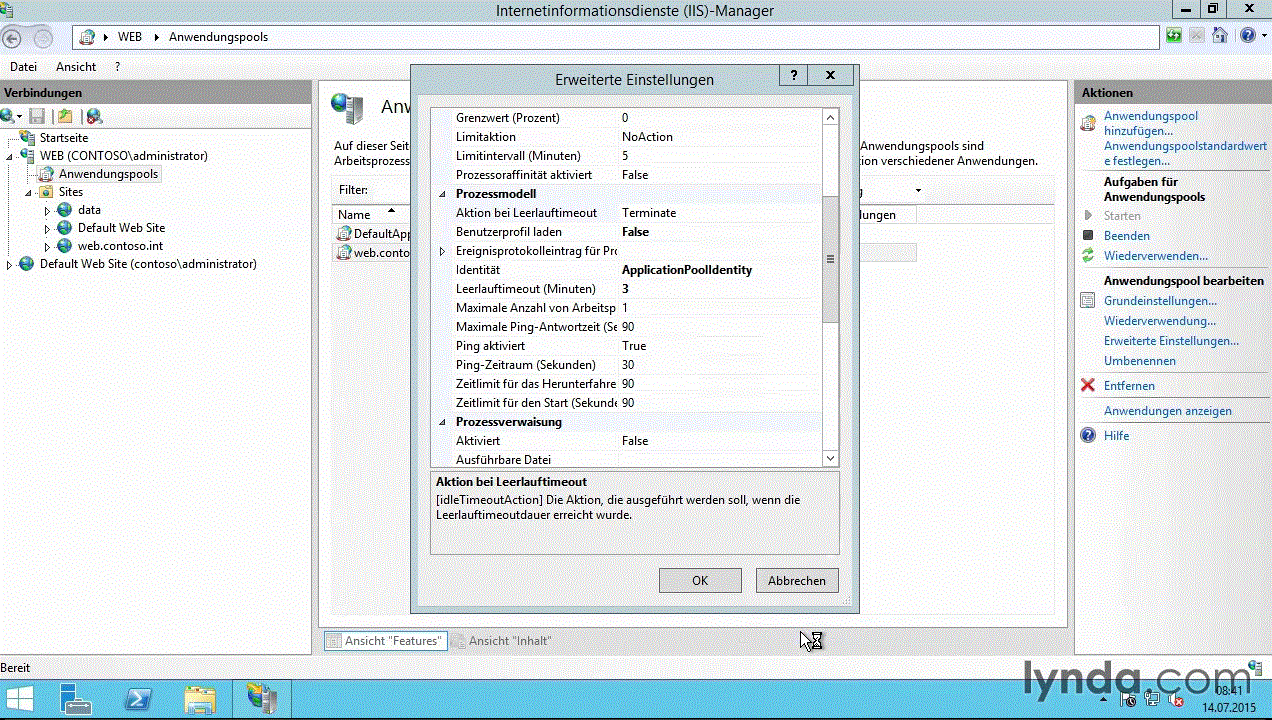 Webserver mit IIS Internetinformationsdienste in Windows Server 2012 R2