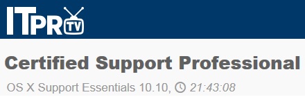 ITpro - Certified Support Professional: OS X Support Essentials 10.10