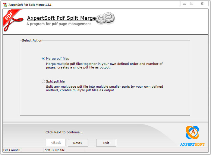 AxpertSoft PDF Split Merge 1.3.1