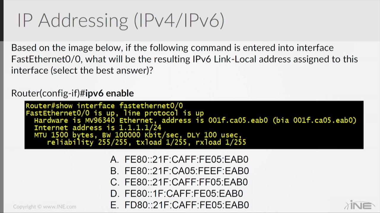 INE - CCNA Routing & Switching Practice Exam