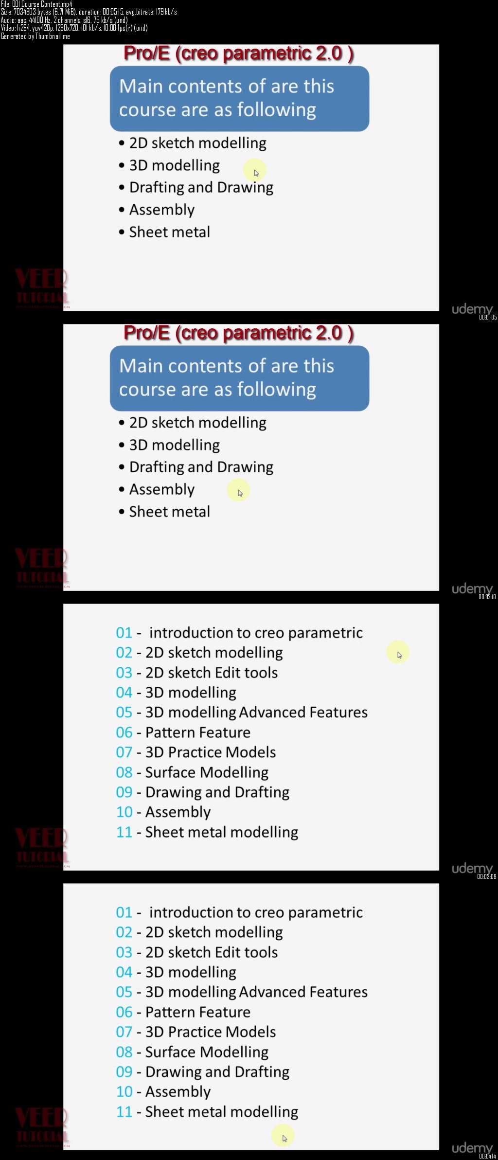 Udemy – ProE Creo Paramatic 2.0 Basic-advance level Video Trianing