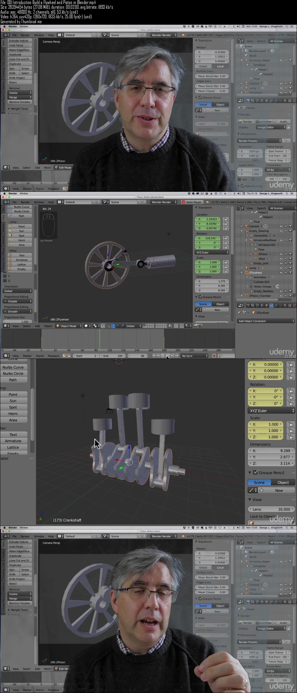  Build a Flywheel & Piston in Blender