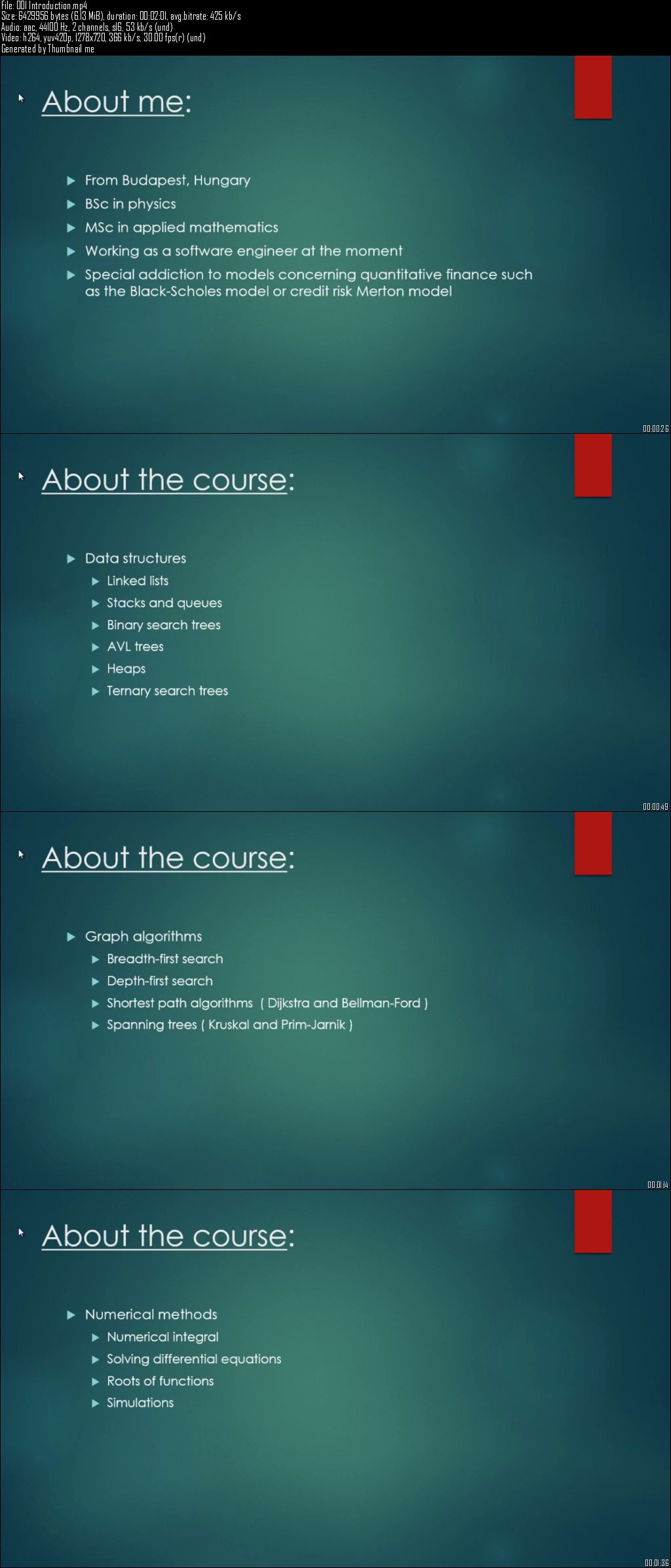 Algorithms and Numerical Methods in C++