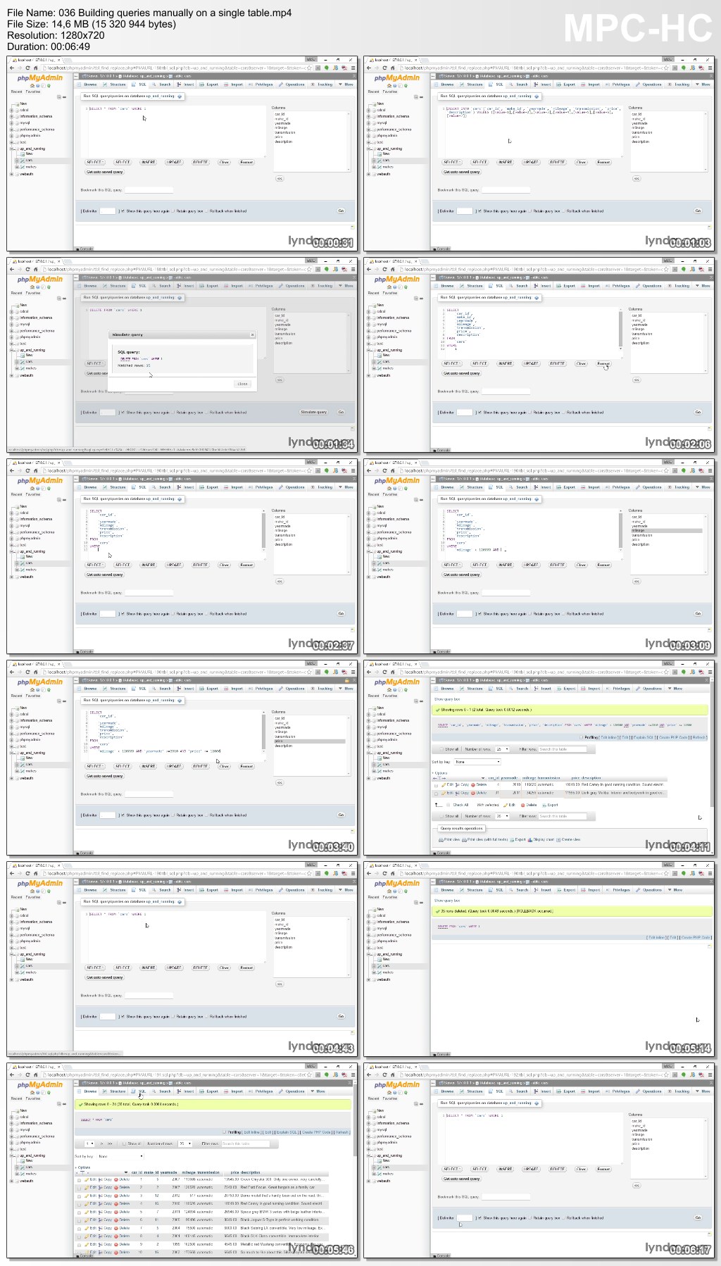 Lynda - Up and Running with phpMyAdmin