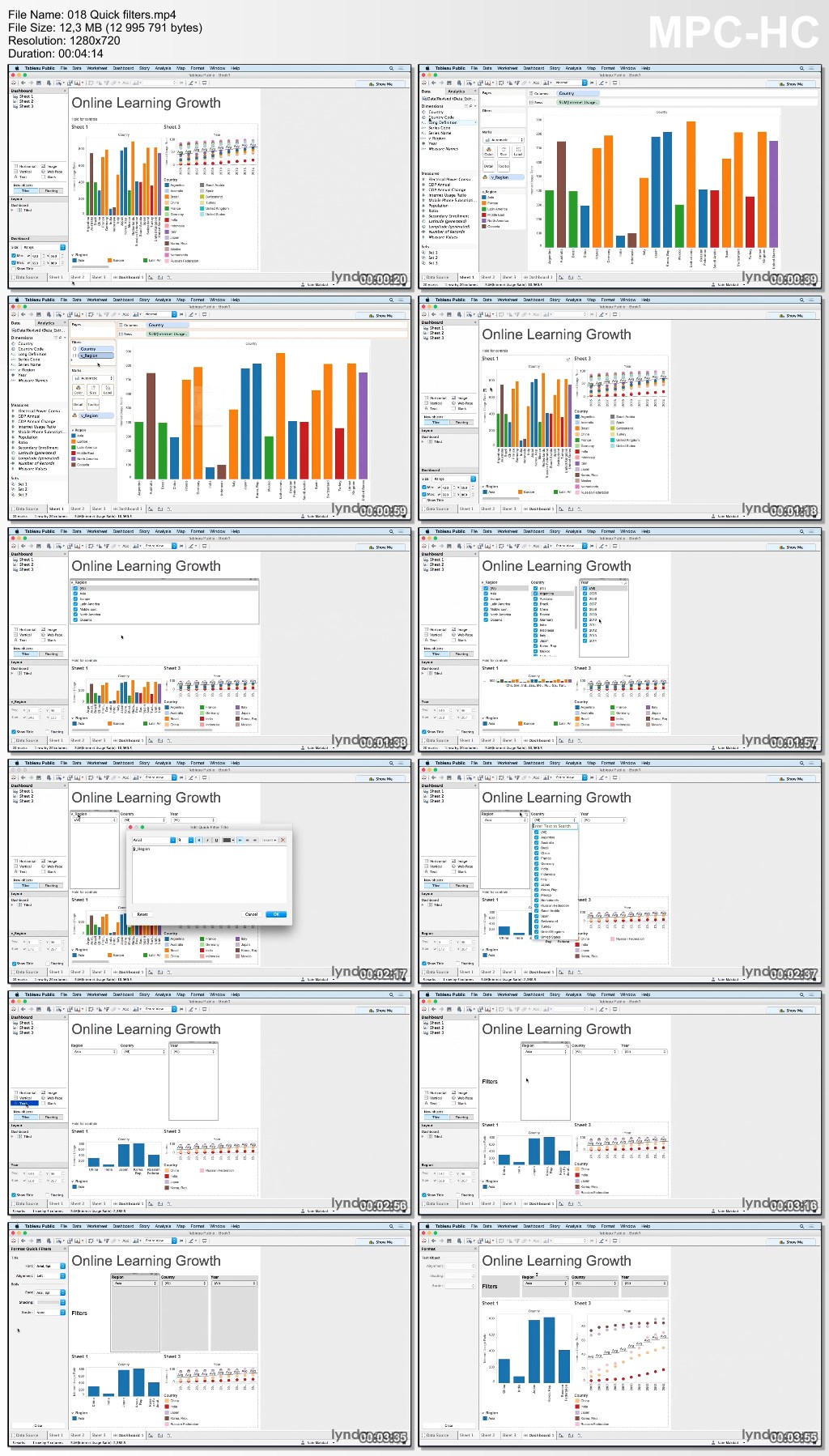 Lynda - Creating Interactive Dashboards in Tableau