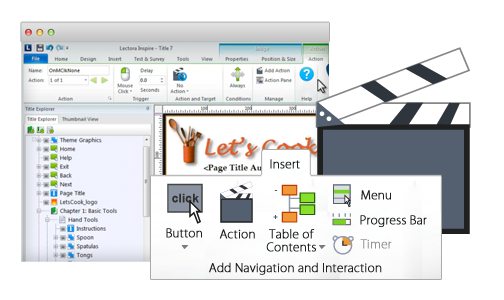 Use actions and variables in e-Learning courses to create interactivity.